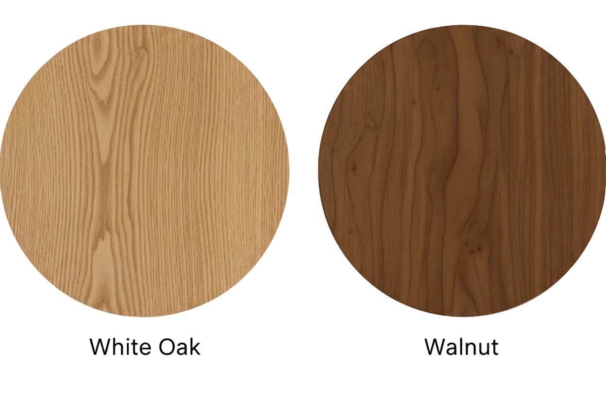Walnut and White Oak Wood Finish Swatches