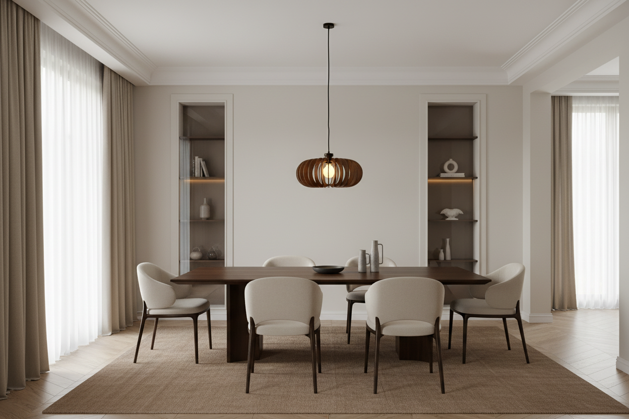 Band Pendant Light Walnut - Dining Room