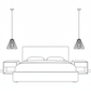 Bedroom line drawing with pendant lights