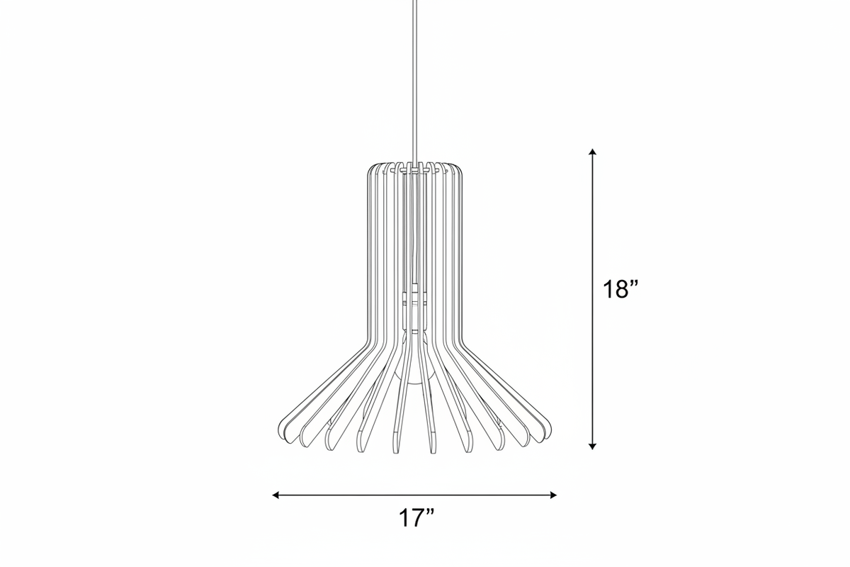 Bell pendant light technical drawing