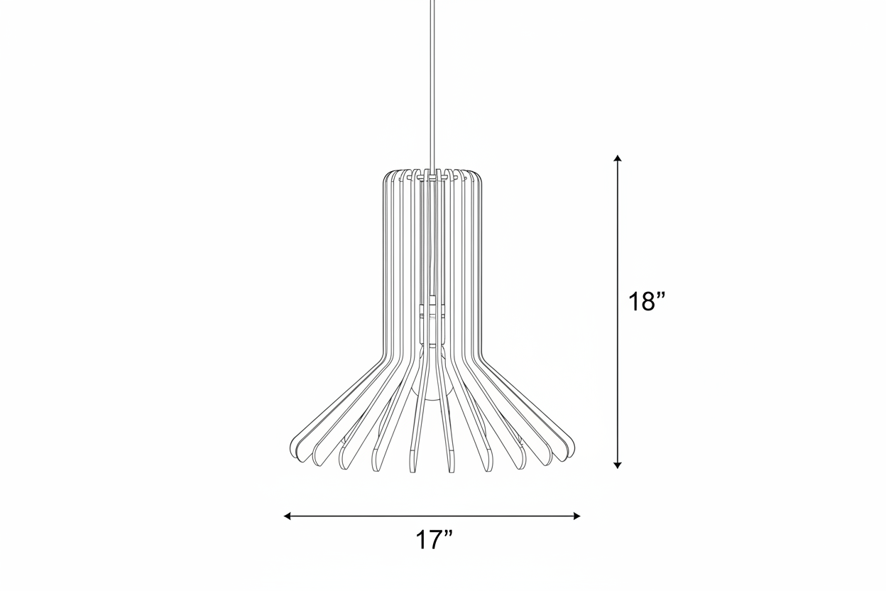 Bell pendant light technical drawing