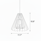 Cone pendant light technical drawing