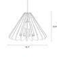 Large cone pendant light technical drawing