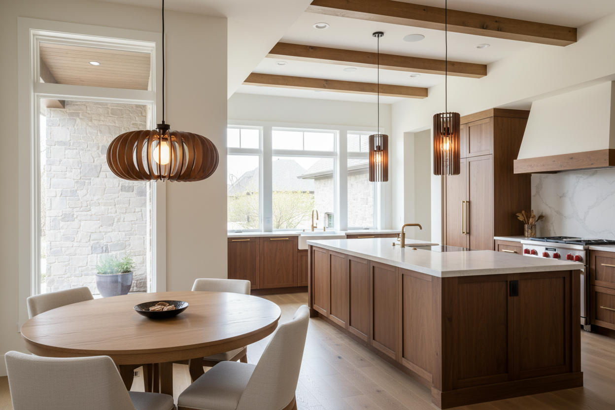 Three Pendant Lights - Kitchen Scene