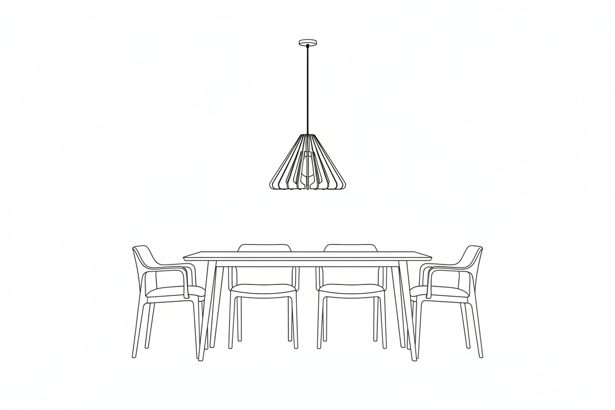 Upscale dining room line drawing