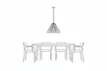 Upscale dining room line drawing 8