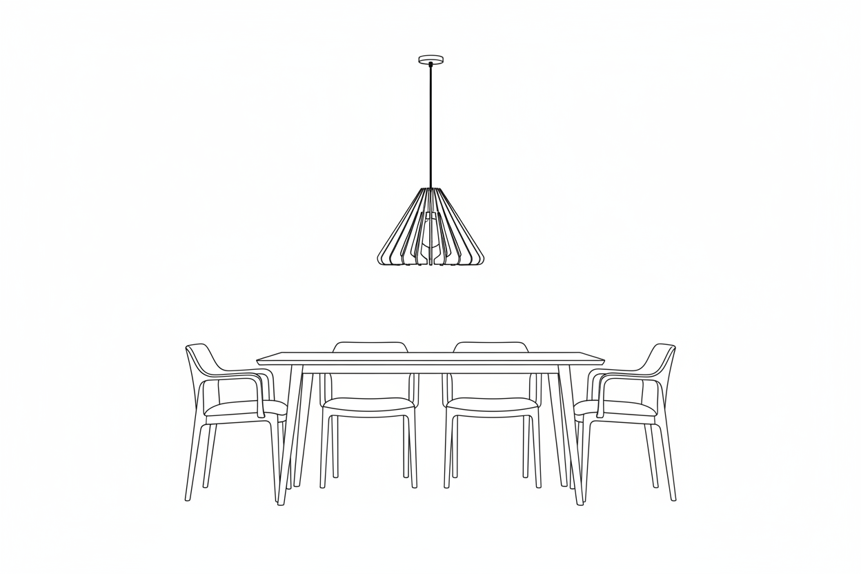 Upscale dining room line drawing