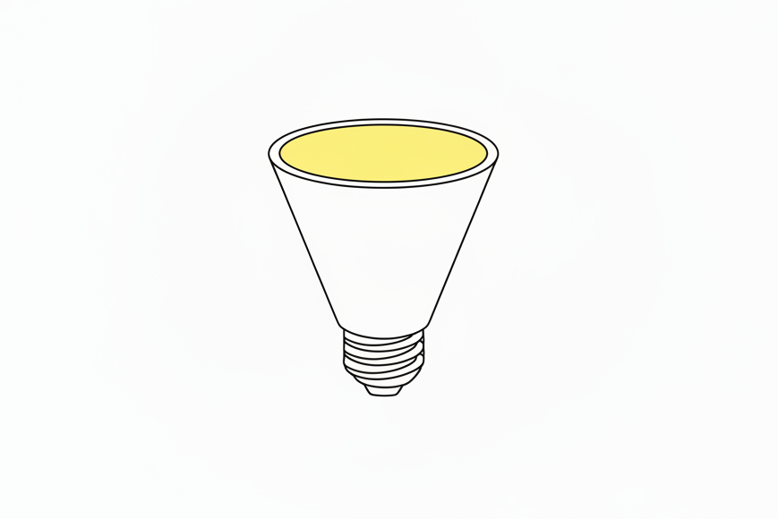 Upward-facing directional light bulb