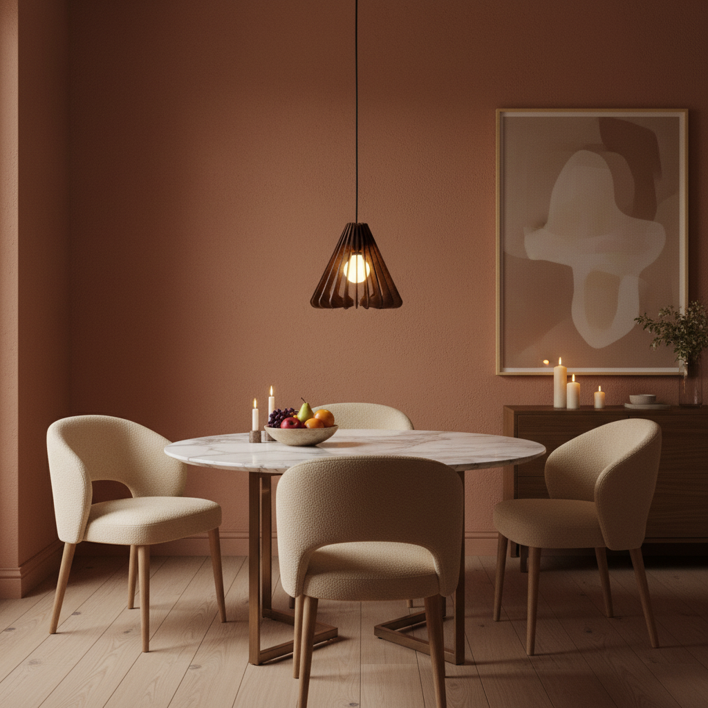 Walnut Pendant over Dining Table